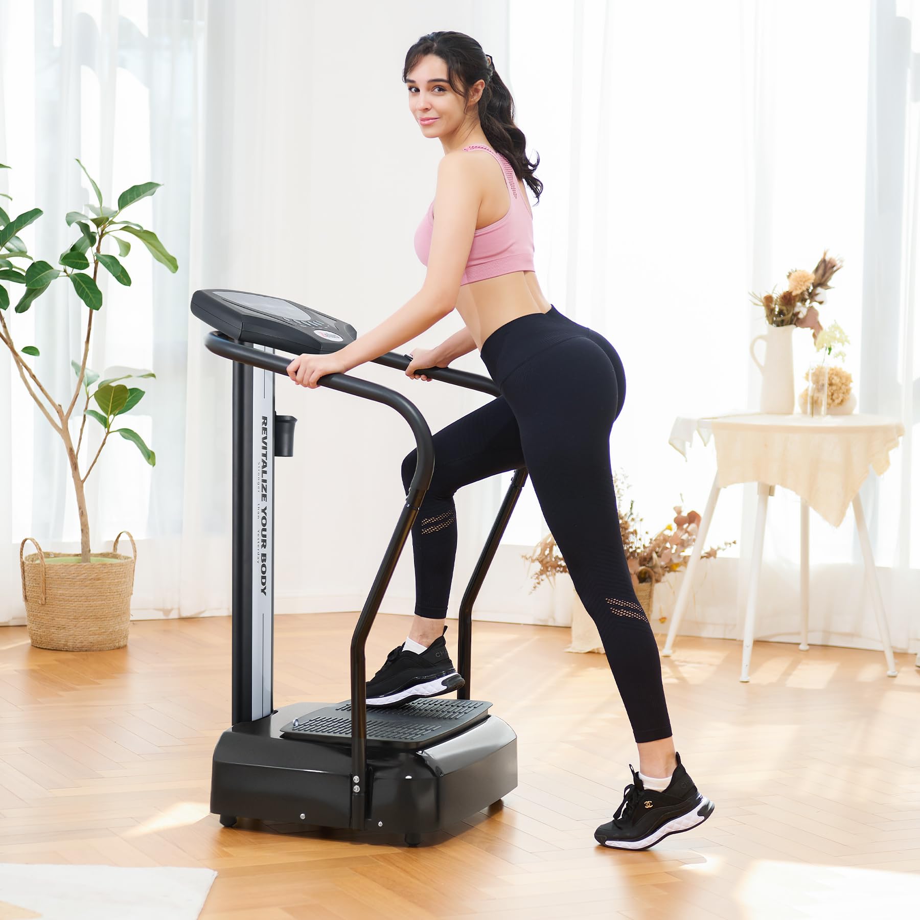 ZELUS 500W Whole Body Vibration Plate Exercise Machine - 99 Speed Levels, 3 Preset Modes & 2 Resistance Bands - 330lb Weight Capacity Vibration Platform for Home Gym - Perfect for Weight Loss, Muscle Toning & Physical Therapy