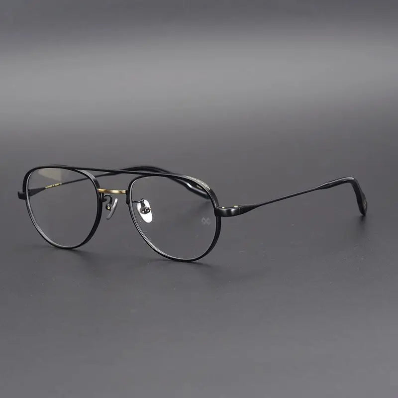 Stylish Aimee Unisex Full Rim Oval Double Bridge Titanium Eyeglasses Frame 9531 - Lightweight & Durable for Work, Reading & Everyday Wear