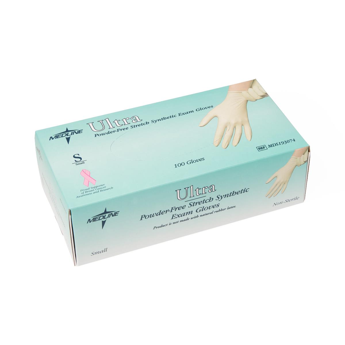 Powder-Free Stretch Synthetic Exam Gloves - Latex-Free, Non-Sterile, Disposable Nitrile Gloves for Medical, Dental, Food Handling & Cleaning (100 Count)