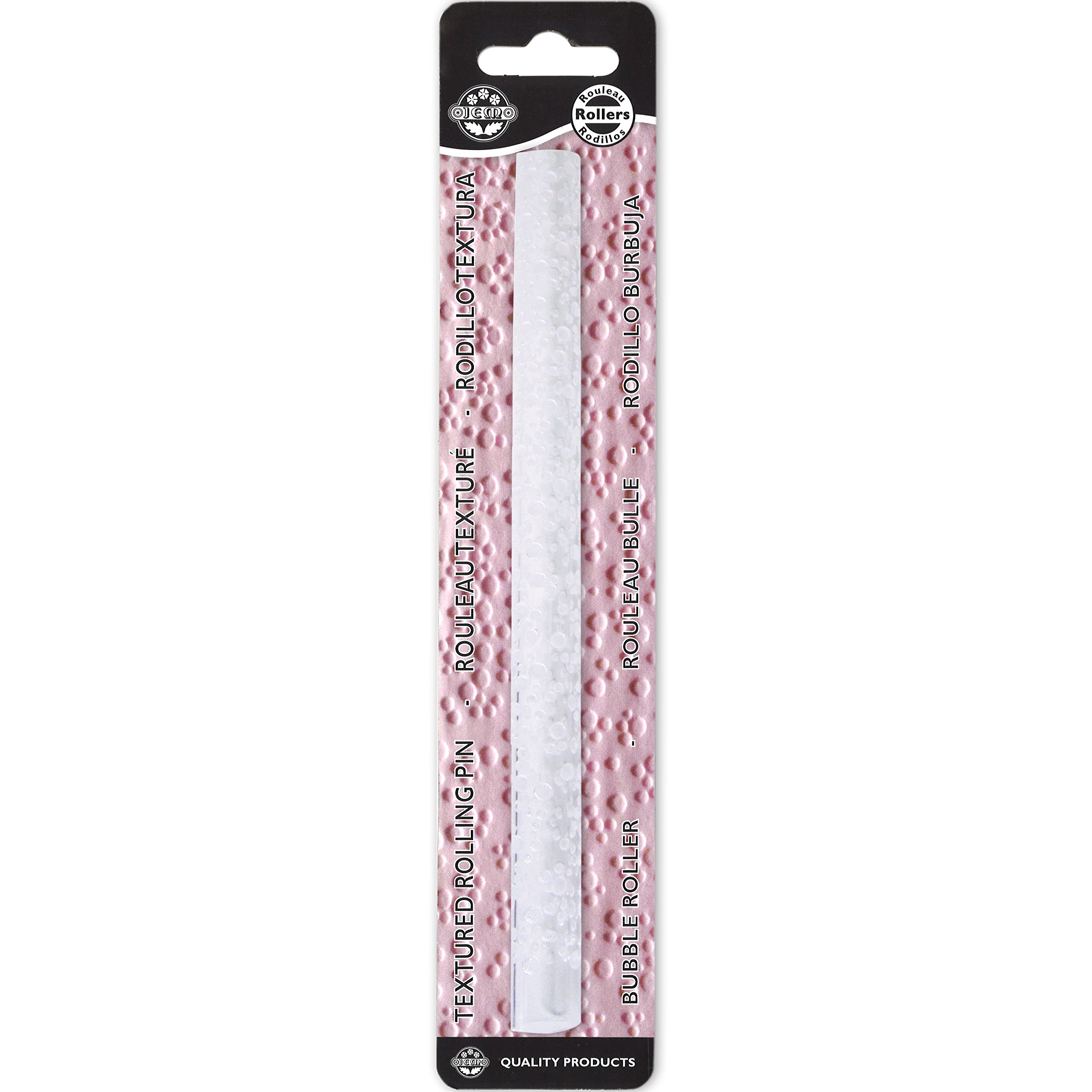 JEM Bubble Roller Textured Rolling Pin - 7.7 Inch Short Dough Roller for Baking, Pastry & Cookie Making - Perfect for DIY Crafts, Polymer Clay & Fondant Decoration