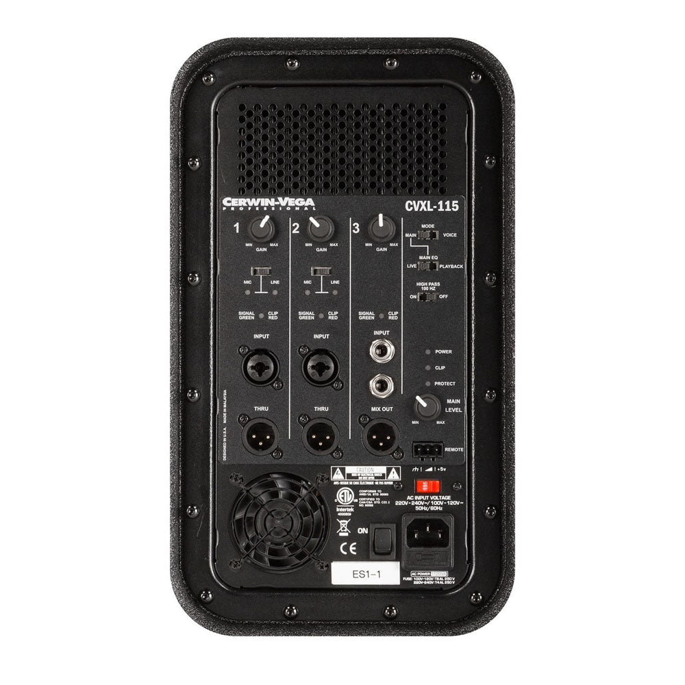 Cerwin Vega CVXL 115 15 Inch 1500W Powered Loudspeaker - High Power PA Speaker for Live Music, DJ Performances & Outdoor Events