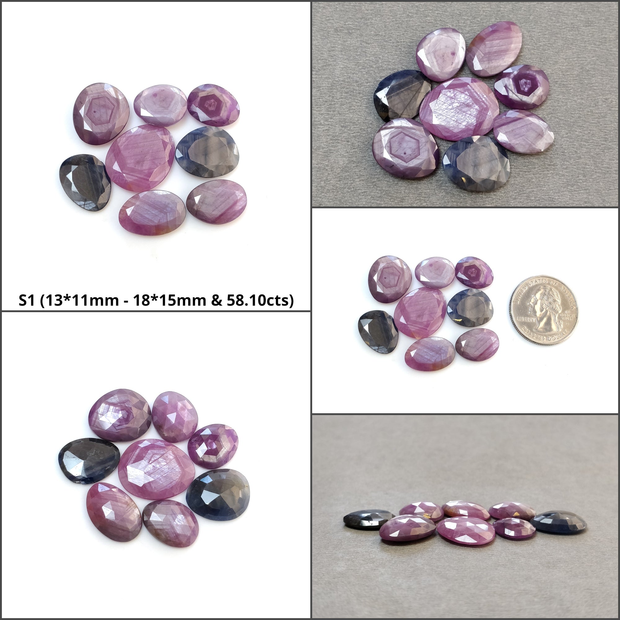 Natural Untreated Blue & Raspberry Pink Sheen Sapphire Gemstone - Oval Cut for Jewelry Making, Healing Crystals & Collectibles