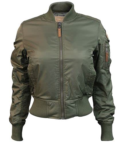 Official Miss Top Gun® MA-1 Bomber Jacket - Women's Vintage Flight Jacket with Waterproof Shell & Warm Lining | Perfect for Aviation Enthusiasts, Motorcycle Riding, and Streetwear Fashion