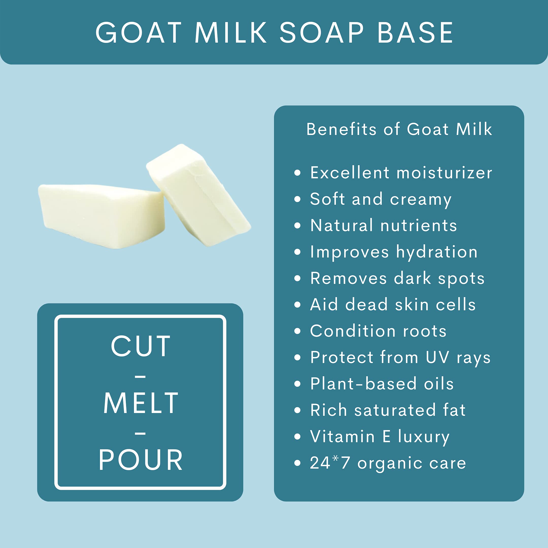 VEDANUM Goat Milk Ultra Premium Melt and Pour Soap Base for Soap Making - 500g (Sulfate & Paraben Free, Natural Skincare) - Perfect for DIY Soap Crafting, Gift Making, and Sensitive Skin Care