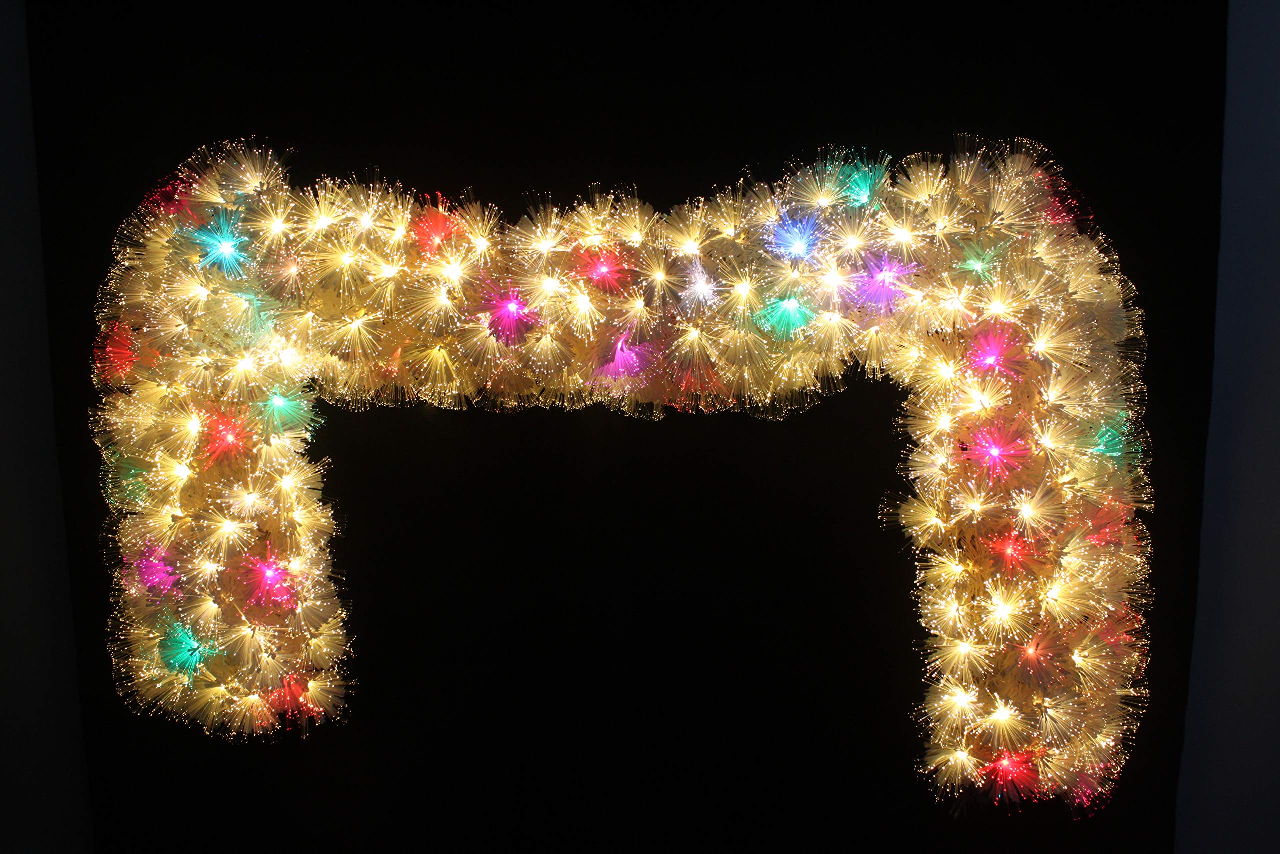 6.5ft Pre-Lit LED Fiber Optic Christmas Wreath - Warm White & Color Changing Garland for Holiday Decor - Perfect for Indoor/Outdoor Door, Window & Mantel Decorations
