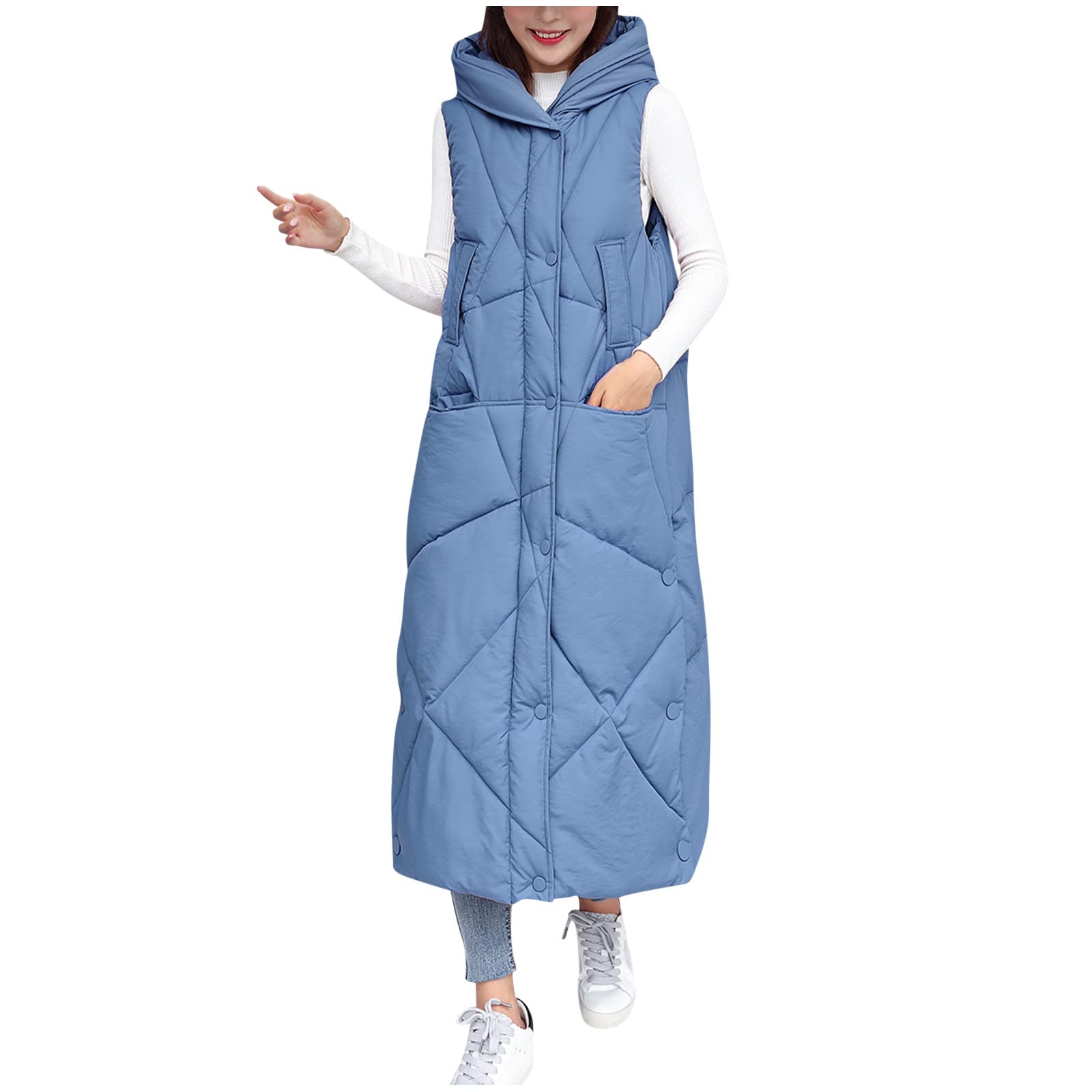 Women's Warm Winter Coat - Thick Quilted Hooded Long Jacket with Suede Trim | Waterproof Windproof for Outdoor Activities & Casual Wear