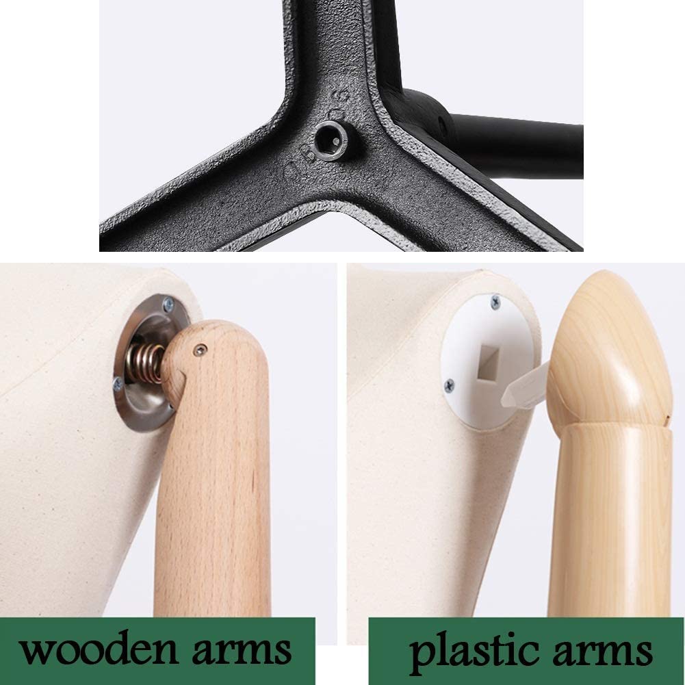 Professional Adjustable Dress Form Mannequin with 3-Section Wooden Arms & Metal Square Base - Gold Torso for Tailoring, Fashion Design, Clothing Display & Boutique Showcase