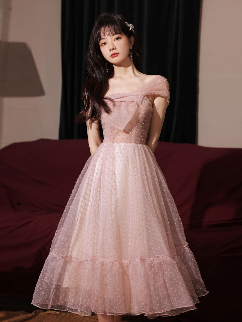 Elegant Pink One Shoulder Short Prom Dress - Cute Puffy Homecoming Dress for Teens | Perfect for Prom Night, Homecoming Dance & Special Occasions