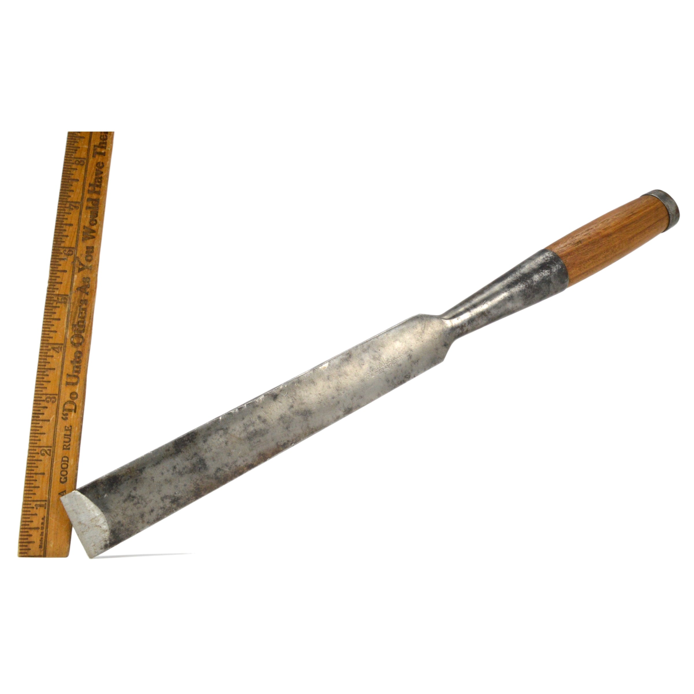 Antique 19th Century Socket Chisel with Wood Handle - A.W. Crossman Civil War Era Tool - Perfect for Woodworking, Historical Reenactments & Vintage Tool Collectors
