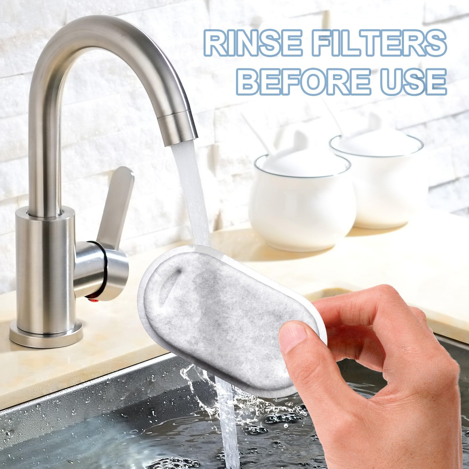 20Pcs Cat Water Fountain Replacement Filters with 10 Sponges - Compatible with 108oz/3L & 67oz/2L Stainless Steel Pet Fountains - Keep Your Pet Hydrated with Clean Filtered Water for Home & Office Use