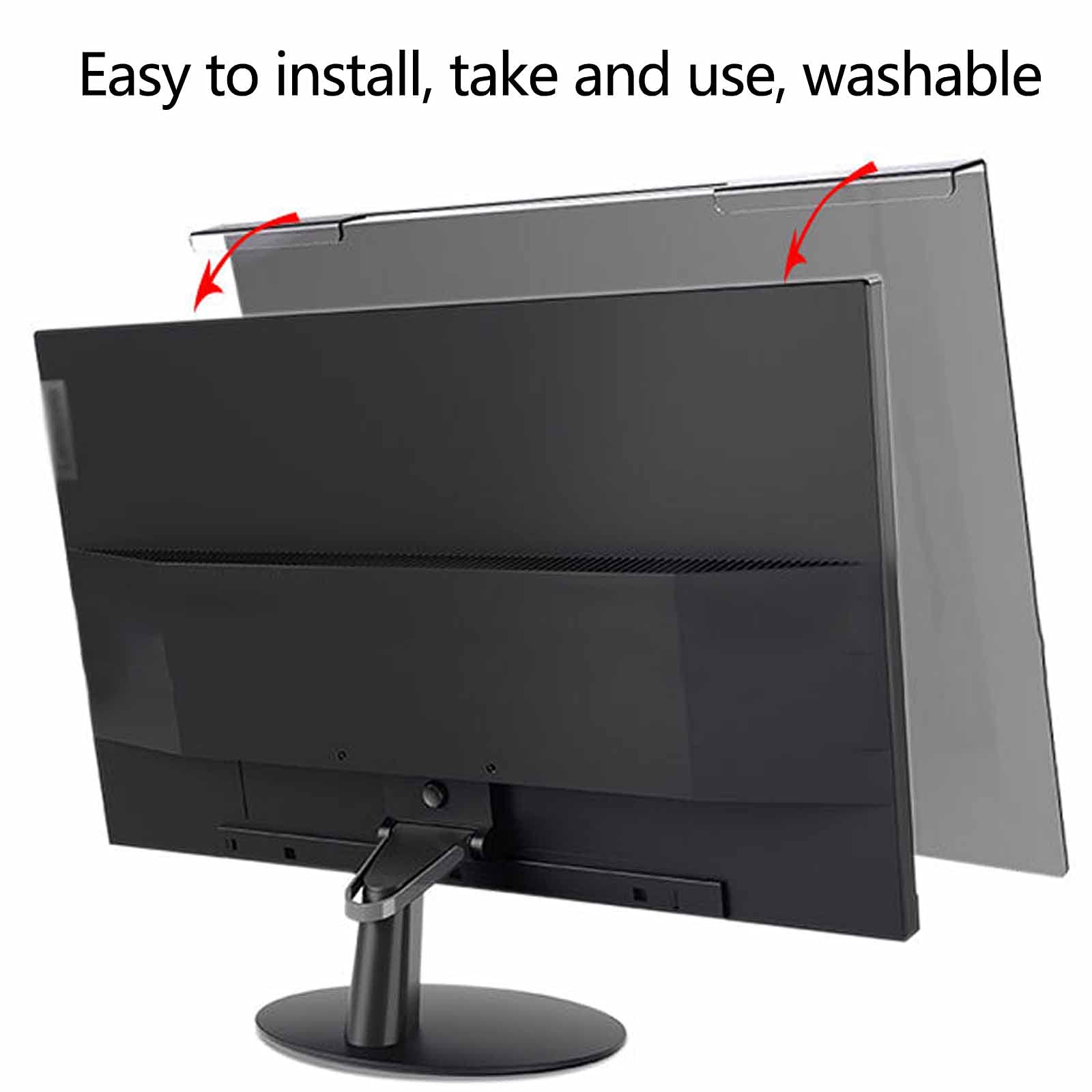 24-inch Desktop Computer Privacy Screen Filter - Hanging Removable Blue Light Blocking Screen Protector | HD Anti-Glare Eye Protection for Office & Home Use