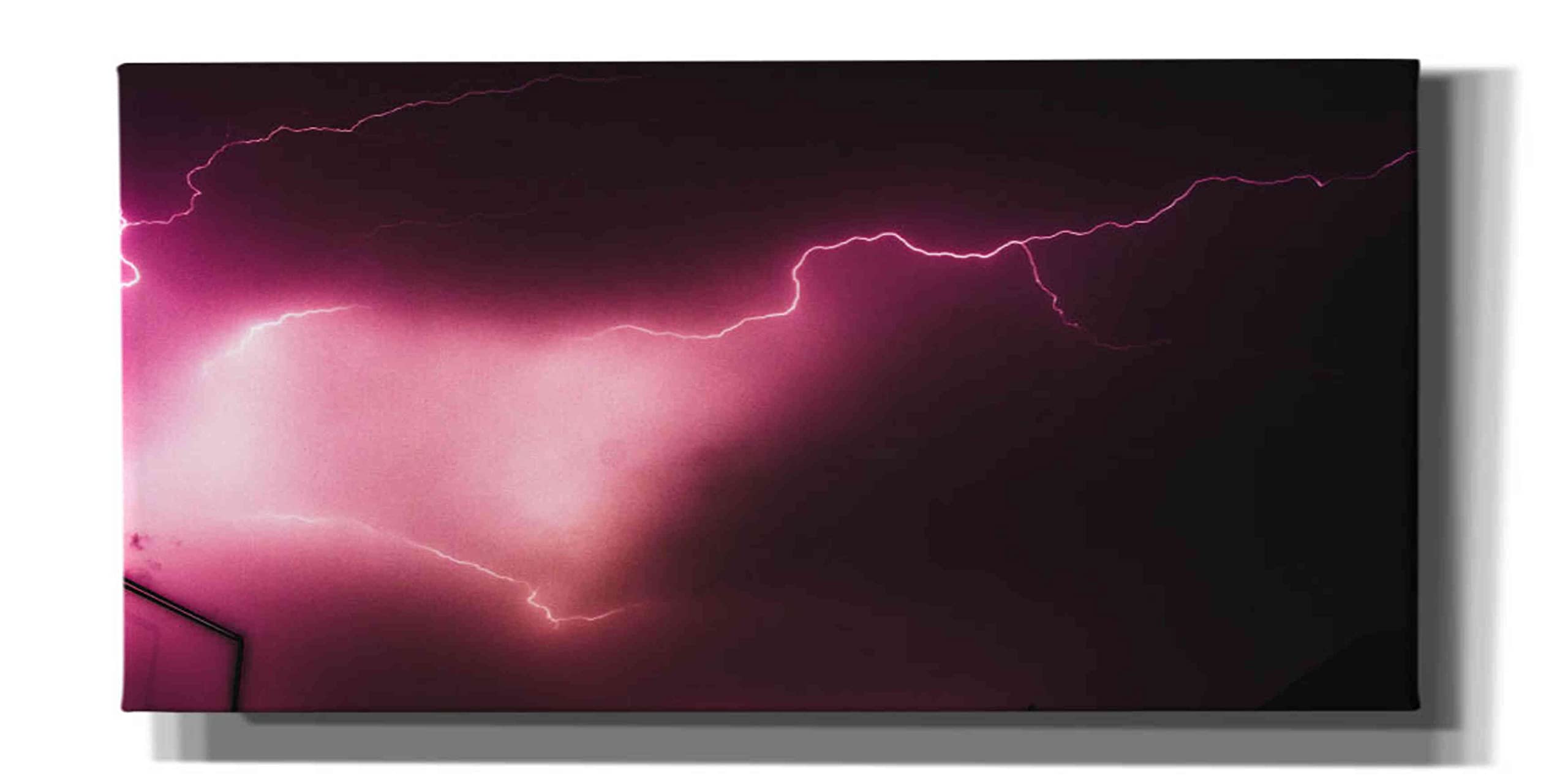 Epic Graffiti 'Orchid Lightning' Canvas Wall Art Print - 40x20 Inches Giclee Reproduction - Modern Urban Home Decor for Living Room, Bedroom & Office