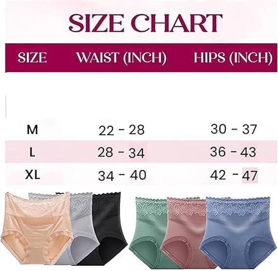 4/6PCS Lacyfit Silky Comfort High Waist Hip Lift Panties - Tummy Control Lace Cotton Women's Breathable Underwear for Everyday Wear & Special Occasions