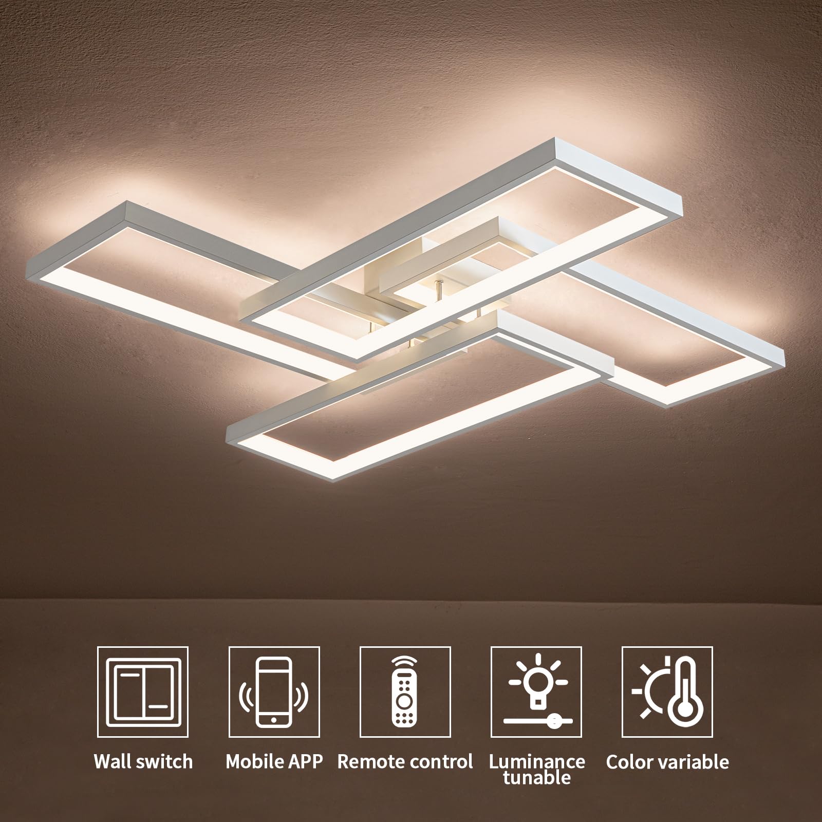 Modern LED Flush Mount Ceiling Light Fixture - 26