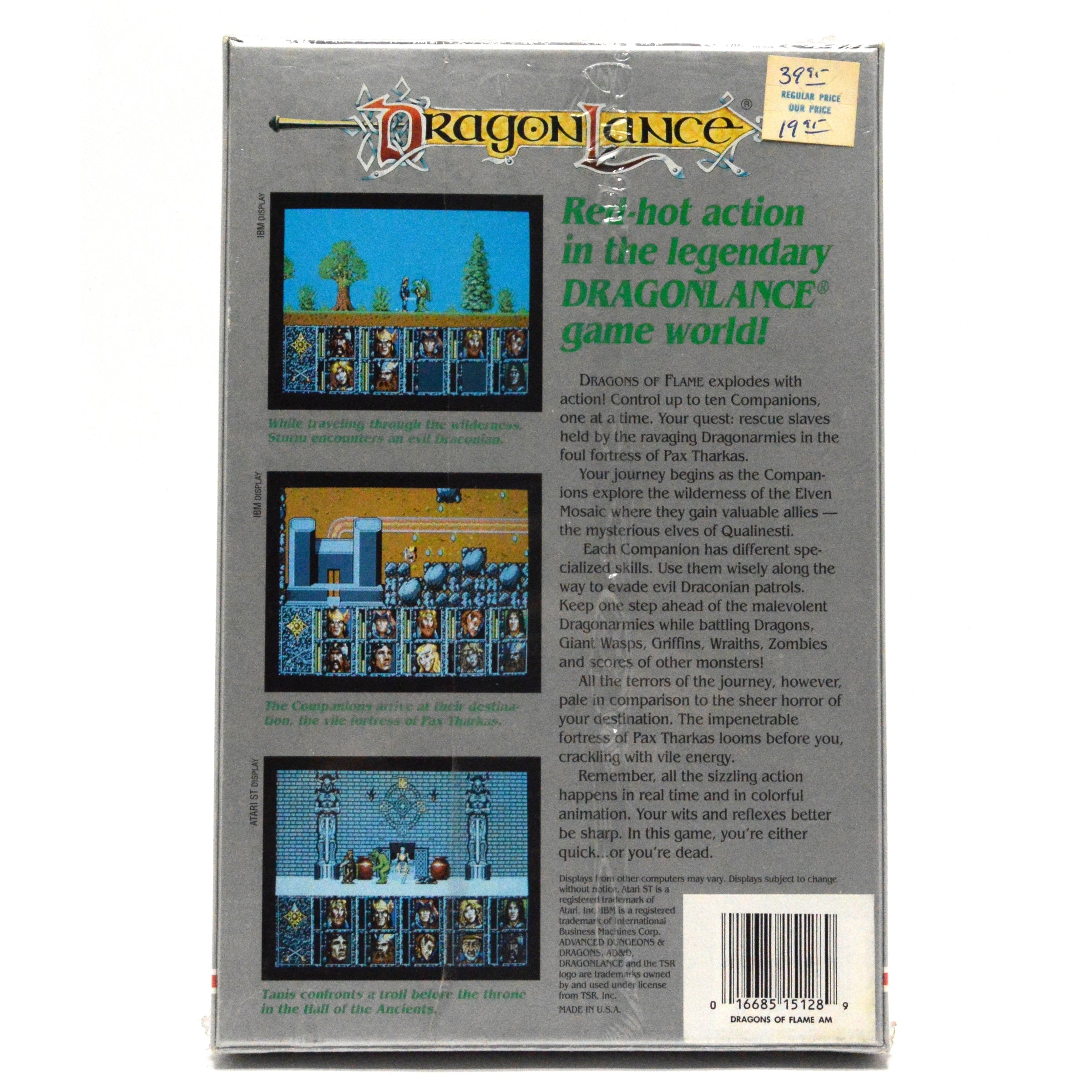 Commodore Amiga Sealed Dungeons & Dragons Game - Dragons of Flame Rare New Collectible for Retro Gaming & Tabletop RPG Enthusiasts