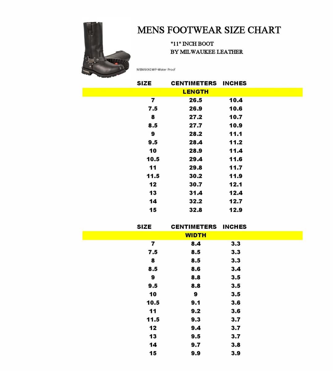 Milwaukee Leather Men's Waterproof Harness Square Toe Work Boots - Black, Size 8.5W/11