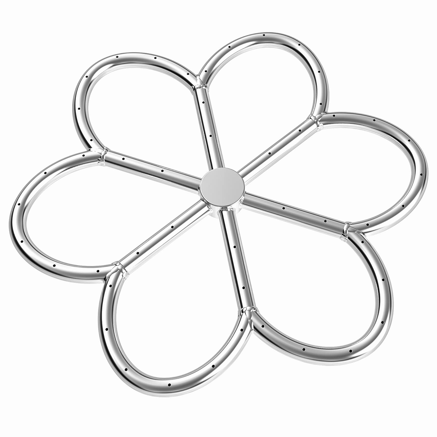 Skyflame 18-Inch Stainless Steel Flower-Shaped Fire Pit Burner Ring - Compatible with Natural Gas & Propane - Indoor/Outdoor Use - 147K BTU High Efficiency - Perfect for Patio, Backyard, and Camping Fire Pits