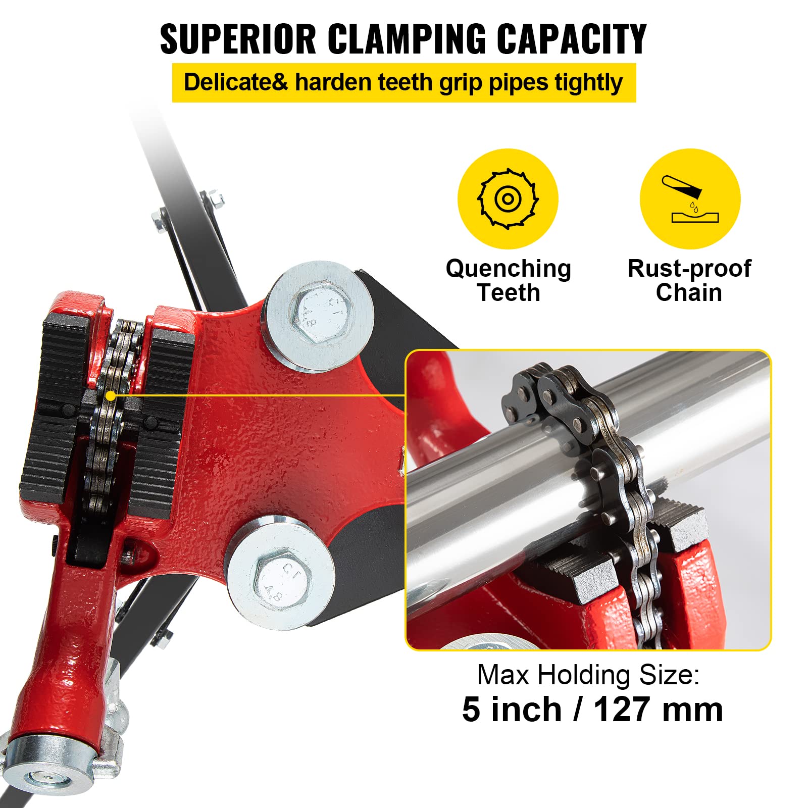 VEVOR Heavy Duty Tripod Pipe Chain Vise - 1/8