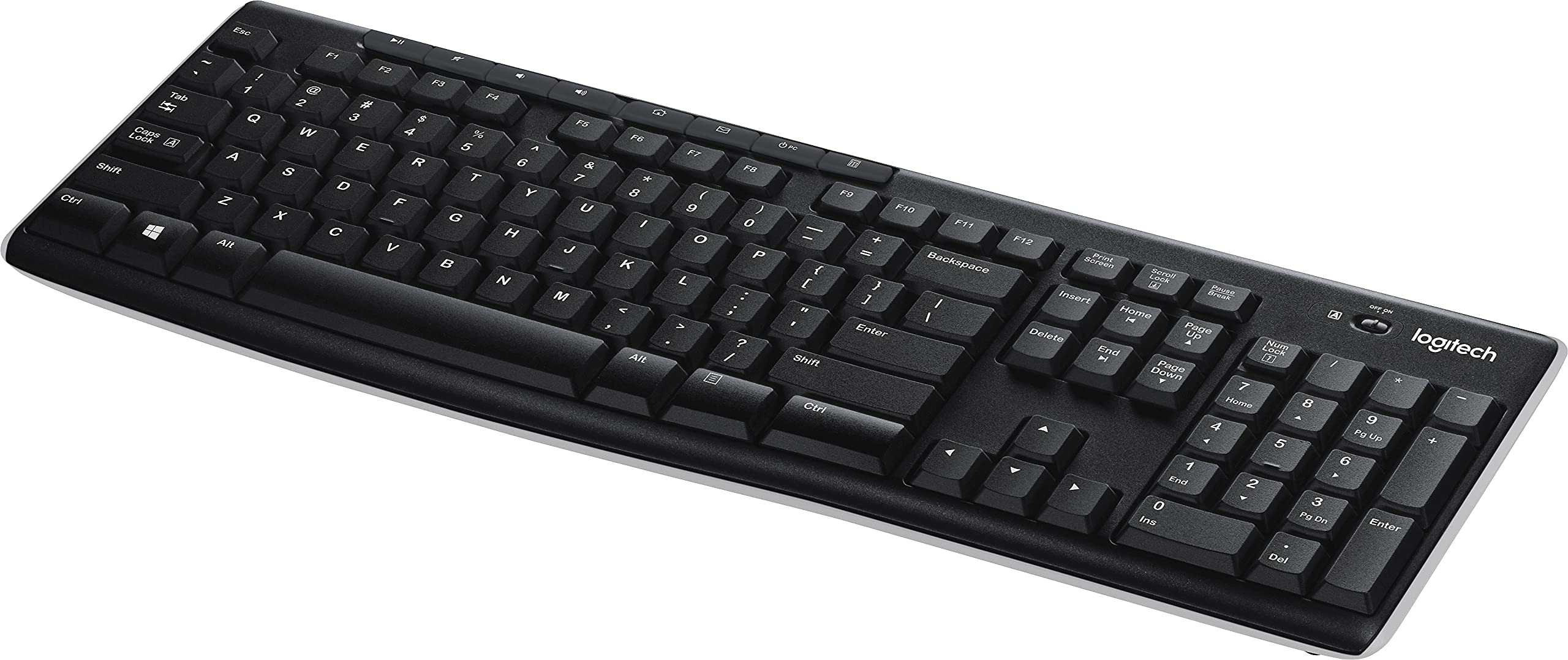 Logitech K270 Wireless Keyboard with USB Unifying Receiver - Black | Ergonomic Design for Home, Office & Gaming | Long Battery Life & Quiet Typing