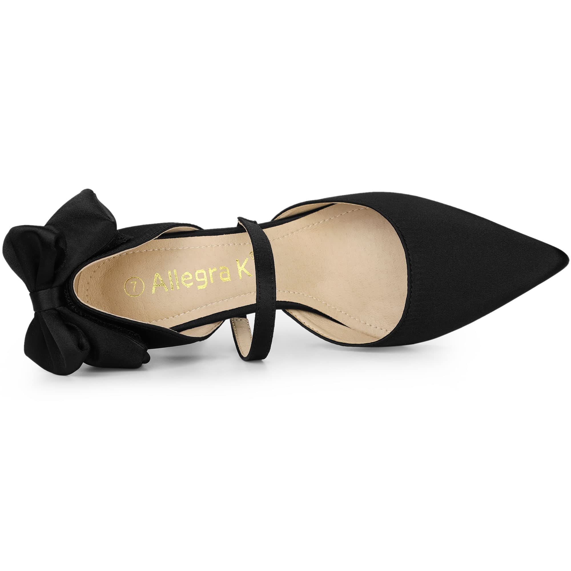 Allegra K Women's Pointed Toe Bow Satin Stiletto Heels Pumps - Elegant High Heel Shoes for Parties, Weddings & Special Occasions