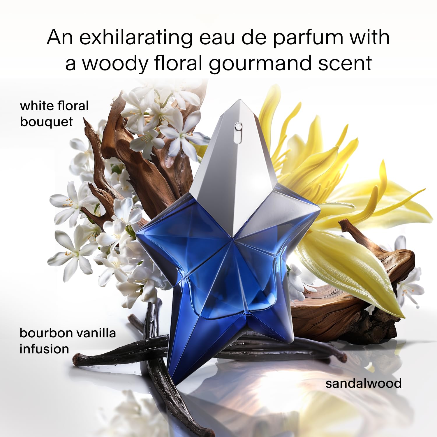 Mugler Angel Elixir Eau de Parfum for Women - Floral Woody Fragrance with Sandalwood, Amber & Vanilla - 1.6oz Refillable Perfume & 3.3oz Refill Bundle - Perfect for Date Nights, Special Occasions & Daily Wear