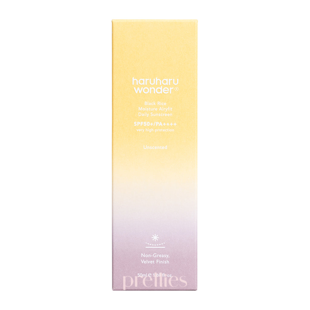 Haruharu Wonder Black Rice Moisture Airyfit Daily Sunscreen SPF50+ PA++++ 50ml - Lightweight Korean Sunscreen for Face, Oil-Free & Non-Greasy - Perfect for Daily Use, Outdoor Activities & Sensitive Skin