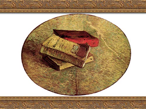 Vincent van Gogh Still Life With Three Books 24x18 Gold Ornate Wood Framed Canvas Art - Perfect for Living Room, Bedroom & Office Wall Decor
