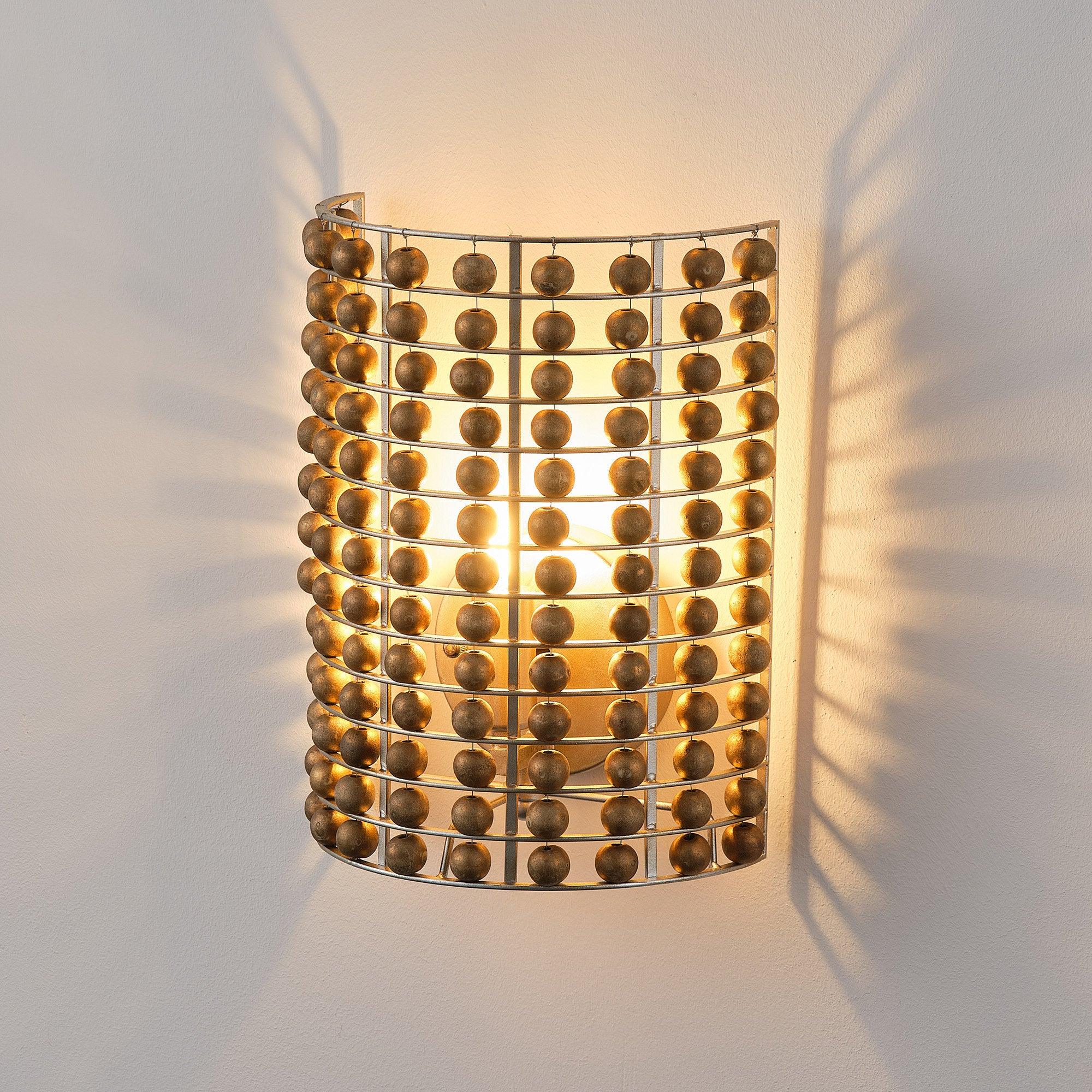 Modern Wooden Beads Wall Sconce Light Fixture - Handcrafted Boho Home Decor for Bedroom, Living Room & Hallway Lighting
