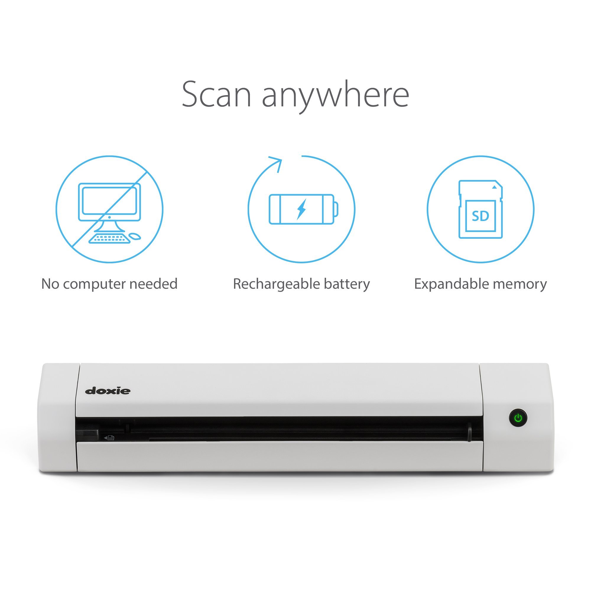Doxie Go SE Portable Document Scanner - Wireless, Rechargeable Battery, Easy Scan Software for Home Office | Perfect for Digitizing Receipts, Contracts & Photos at Home or Work