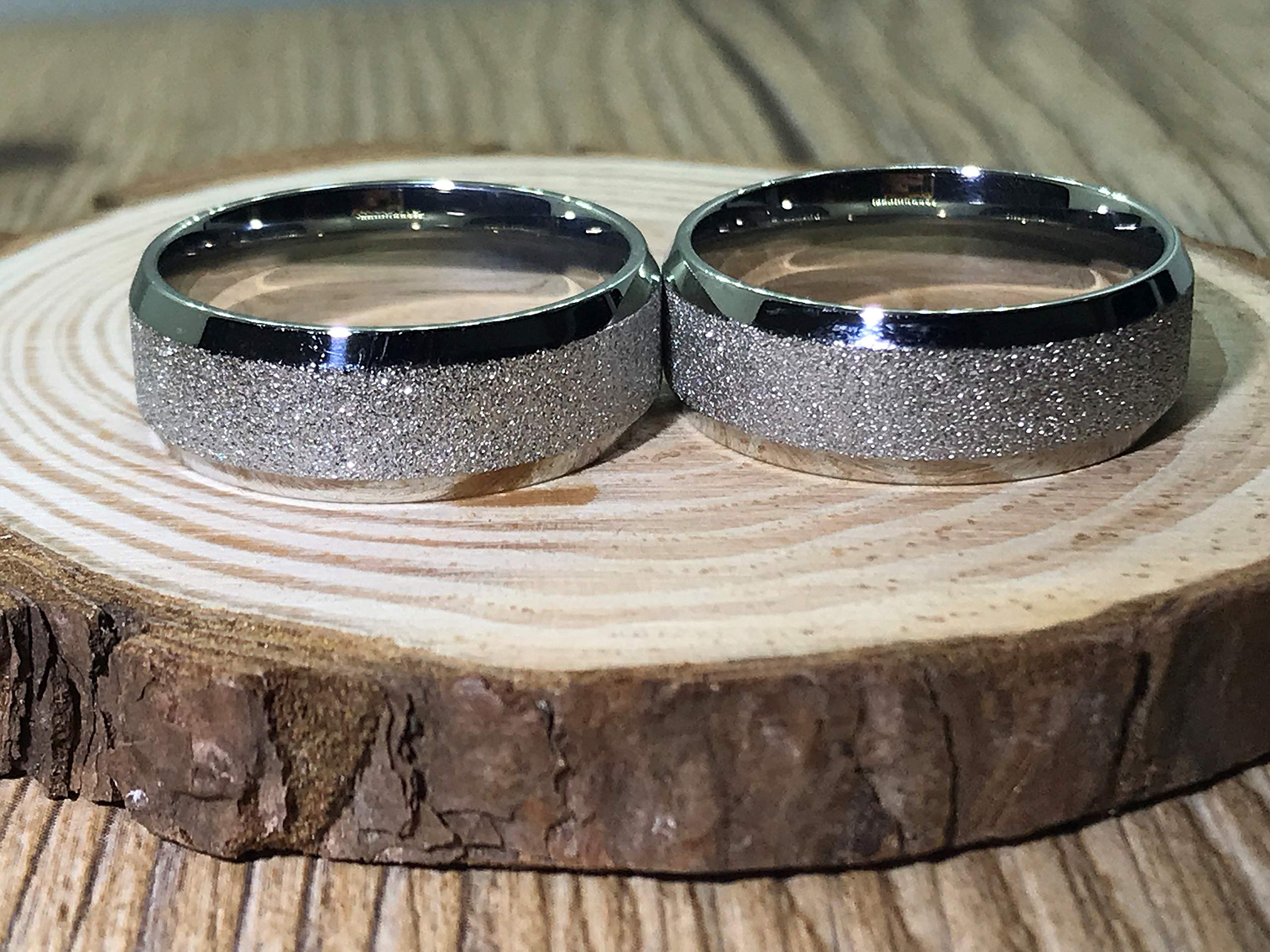 His and Hers Handmade Titanium Wedding Bands Set - Matching Couple Rings for Anniversary, Engagement & Vow Renewal - Perfect Gift for Romantic Occasions & Special Moments