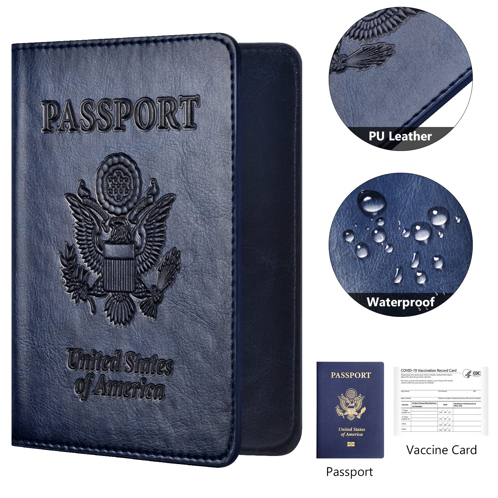 Eoehro 2-Pack RFID Blocking Passport Holder & Travel Wallet - Secure Leather Cover Case for Women and Men | Perfect for International Travel, Vacations & Business Trips