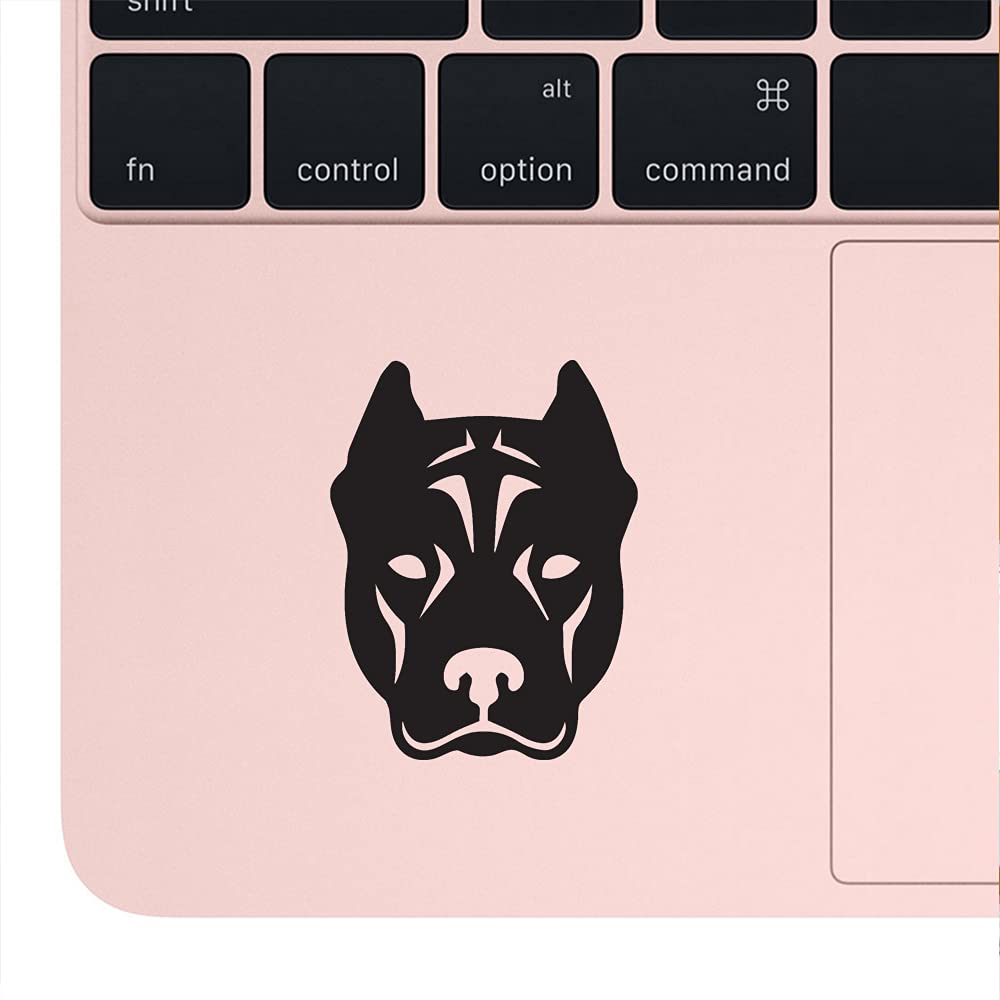 Premium Pitbull Dog Face Vinyl Decal Stickers (Black, Set of 2) - Waterproof, Durable for Laptop, Phone, Helmet, Car Window, Bumper, Mug, Cup, Door & Wall Decoration - Perfect for Pet Lovers & Home Decor