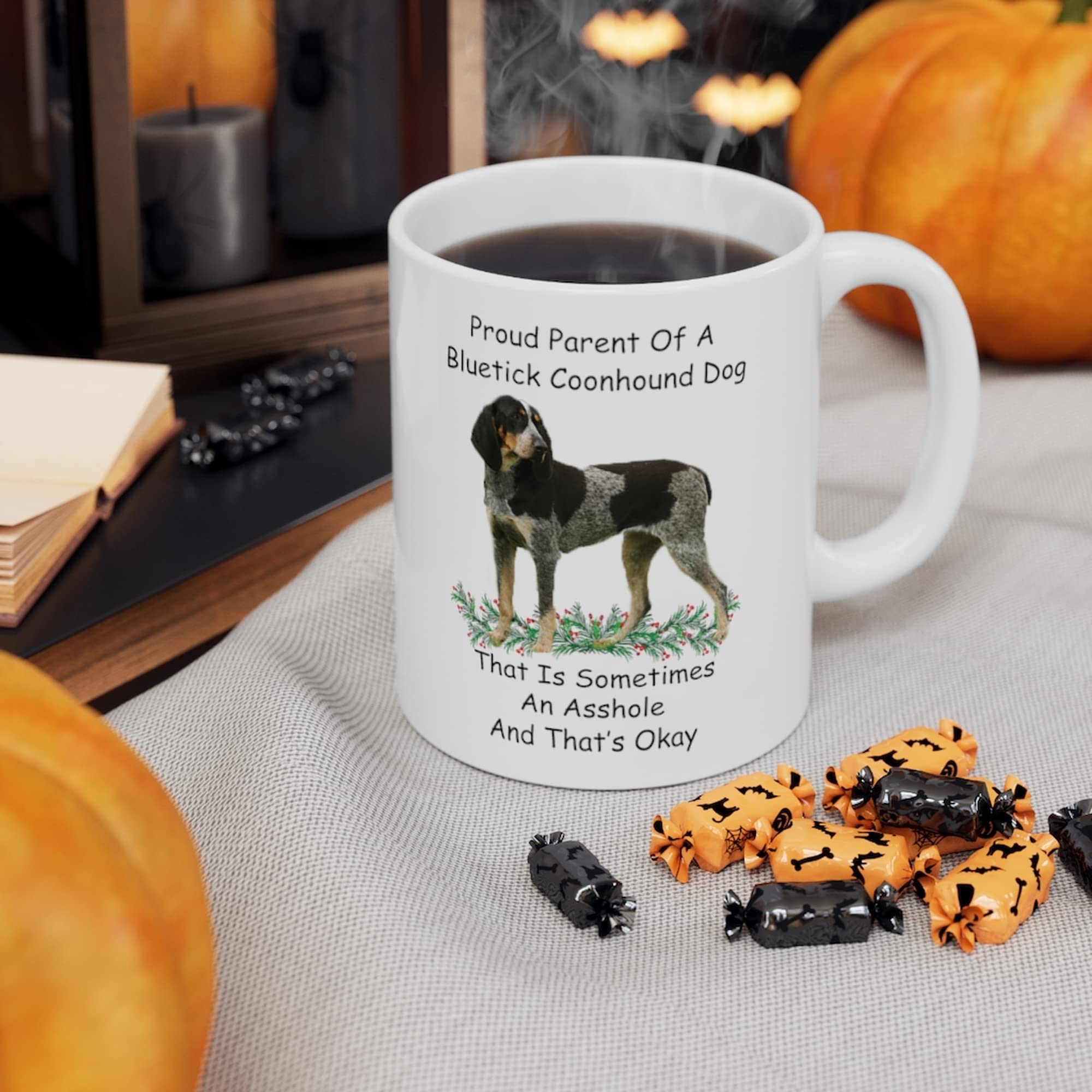 Proud Bluetick Coonhound Parent Coffee Mug - 11oz White Ceramic Funny Dog Lover Gift for Christmas 2024 - Perfect for Office Use, Home Decor & Holiday Gifting