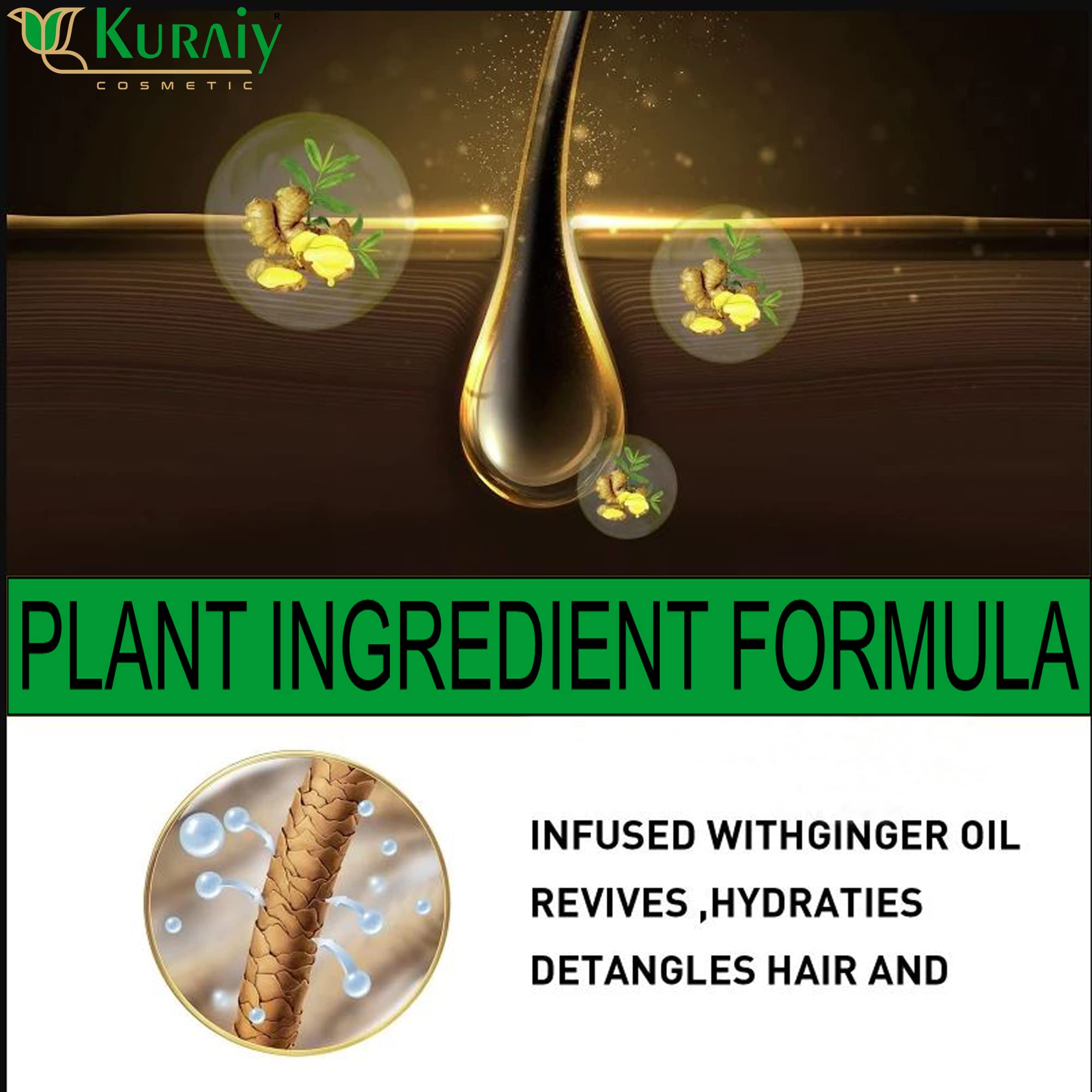 KURAIY® Aloe Vera Shampoo and Conditioner Set for Hair Loss Control & Healthy Hair Growth - Paraben Free, Silicone Free - 400ml (2 Pack) | Gentle Daily Hair Care for Men & Women with Thinning Hair or Scalp Irritation