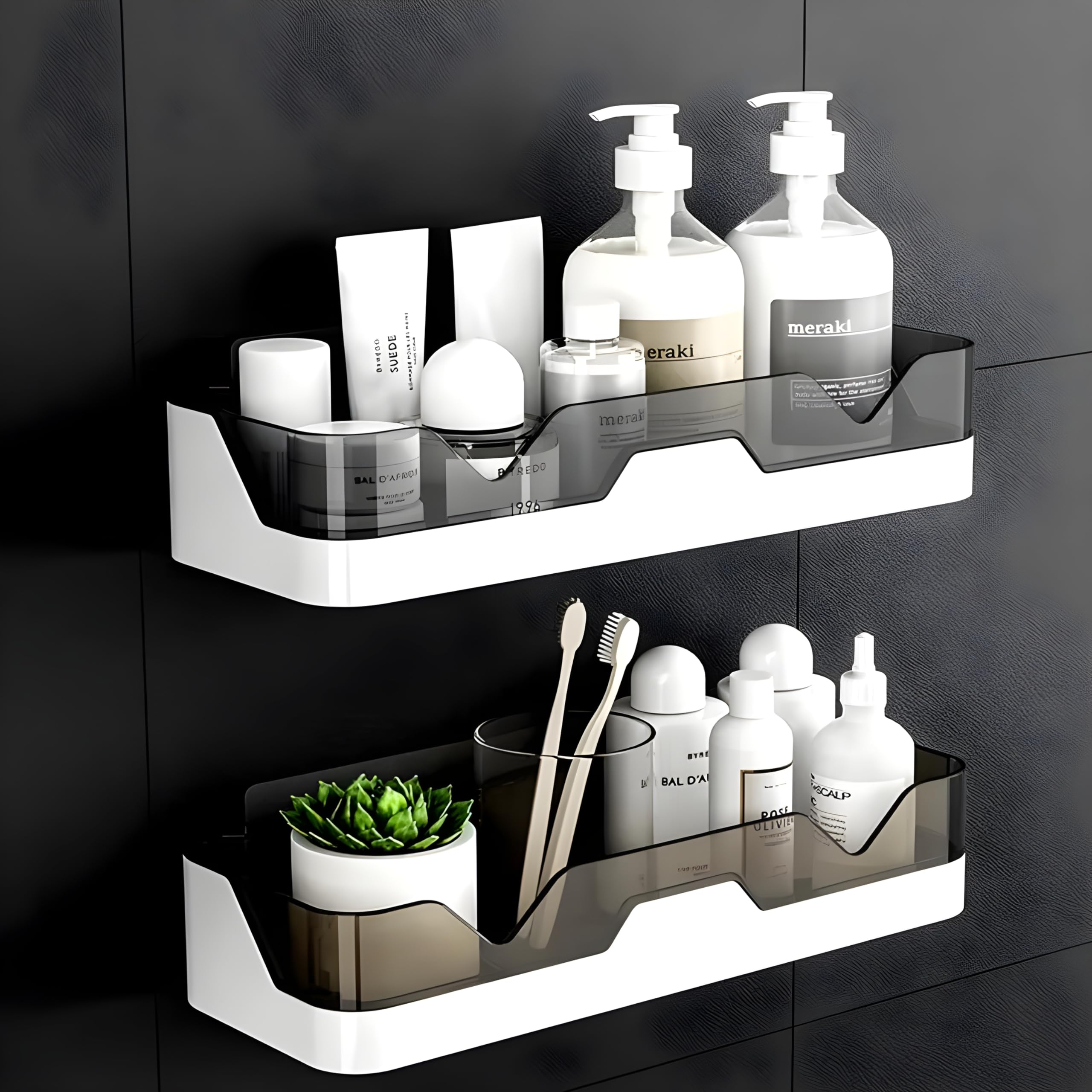 VIPA Plastic Bathroom Shelf Organizer - Wall Mounted Storage Rack for Home Bathroom