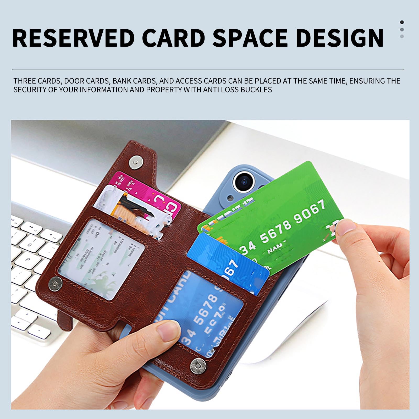Multifunctional Adhesive Phone Wallet Card Holder - Leather Stick On Card Case for Back of iPhone, Samsung & Most Smartphones (Pink) | Perfect for Gym, Travel & Everyday Use