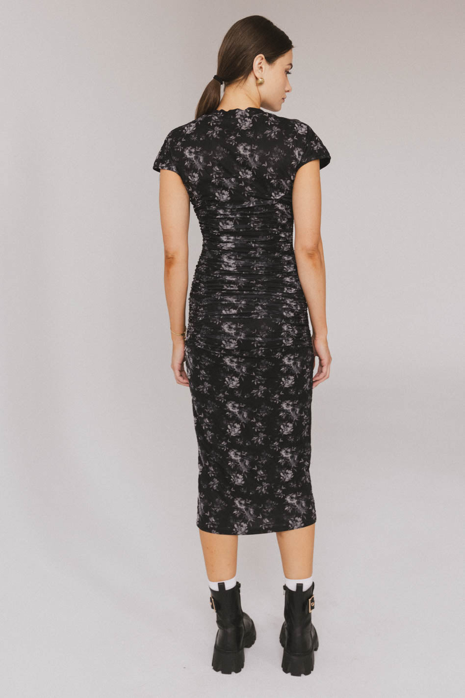 Kensie Ruched Midi Dress for Women - Elegant Bodycon Party Dress with Flattering Fit | Perfect for Cocktail Parties, Date Nights & Special Occasions
