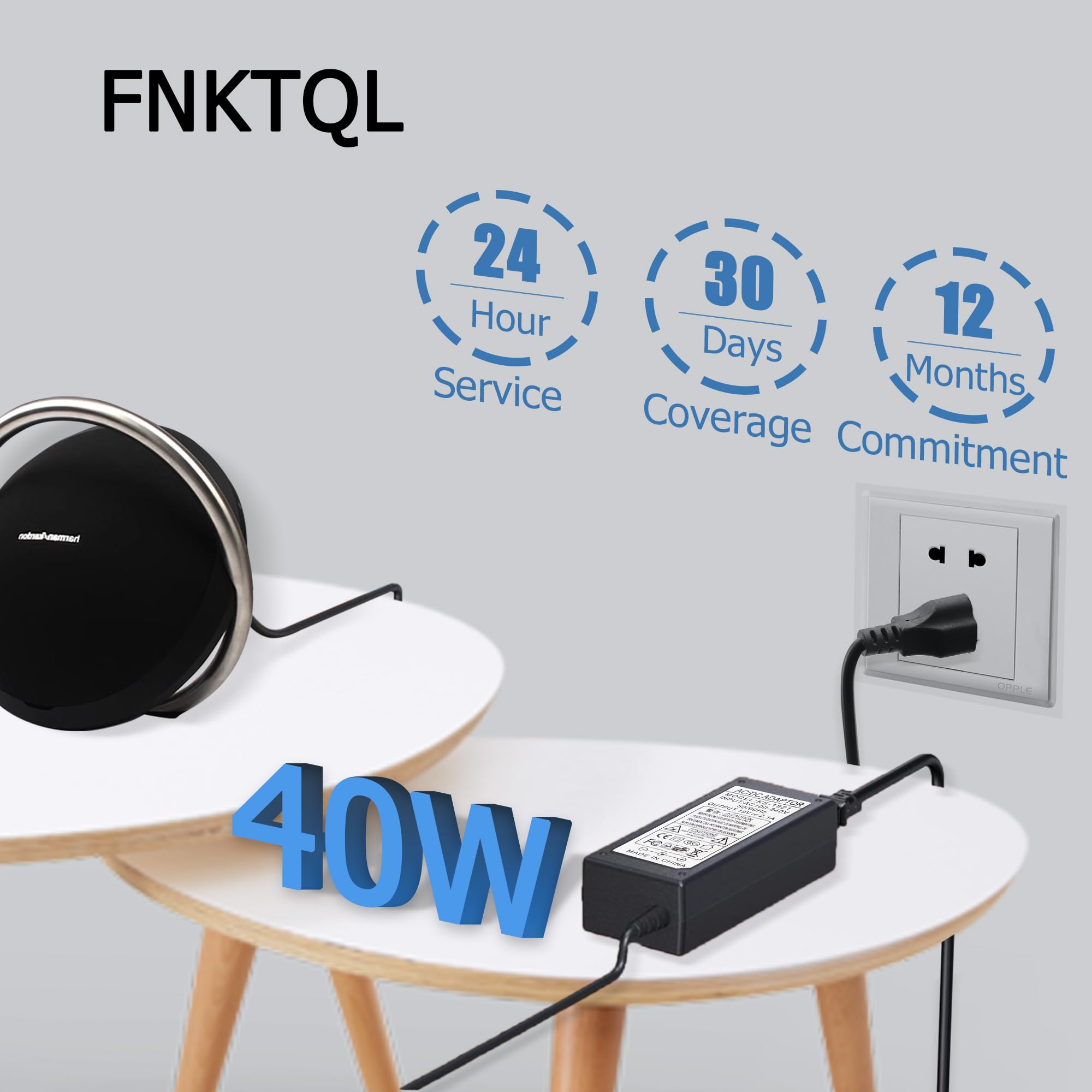 19V AC/DC Power Adapter Charger for Harman Kardon Onyx Studio 1-7 Wireless Bluetooth Speaker | Replacement Charging Cord | Perfect for Home, Office & Outdoor Use