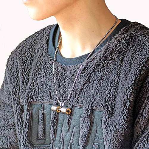 Men's Stainless Steel Gym Dumbbell Weightlifting Barbell Chain Pendant Necklace for Fitness Enthusiasts - Perfect Workout & Gym Accessory