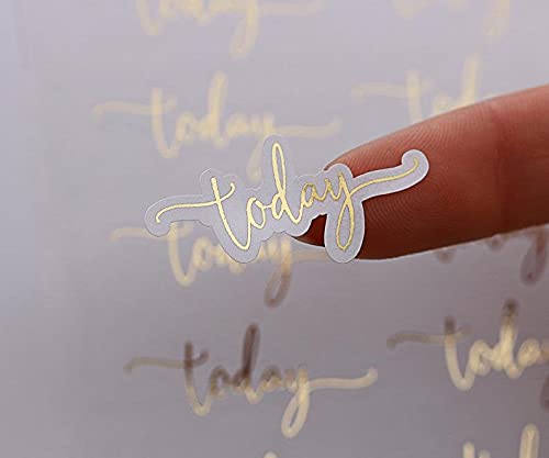 Gold Today Script Stickers - Functional & Cute Planner Stickers for Agenda, Life Planner & Journaling - Perfect for Bullet Journals, Scrapbooking & Daily Planning