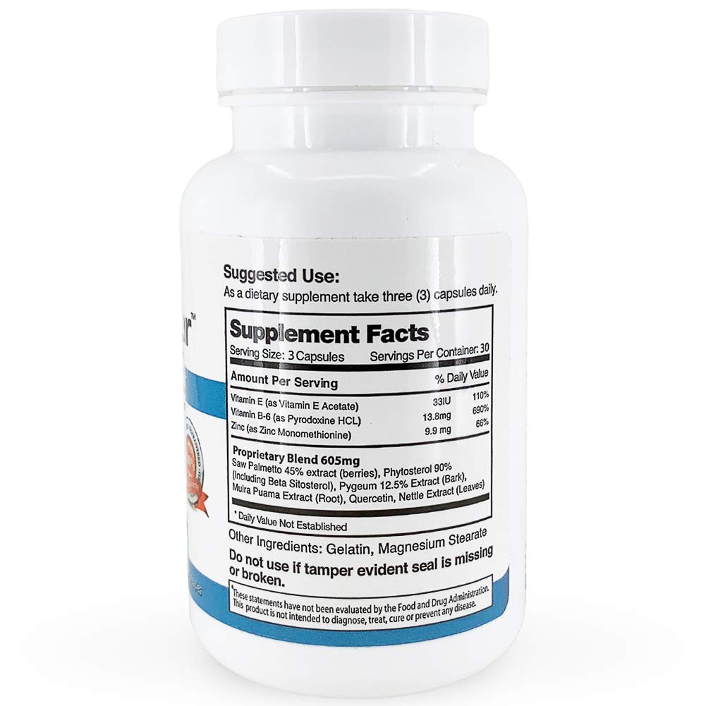 Natural Prostate Support Supplement with Saw Palmetto Extract - 3 Bottles (180 Capsules) for Men's Urinary Health & BPH Relief - Supports Healthy Urinary Flow & Nighttime Comfort