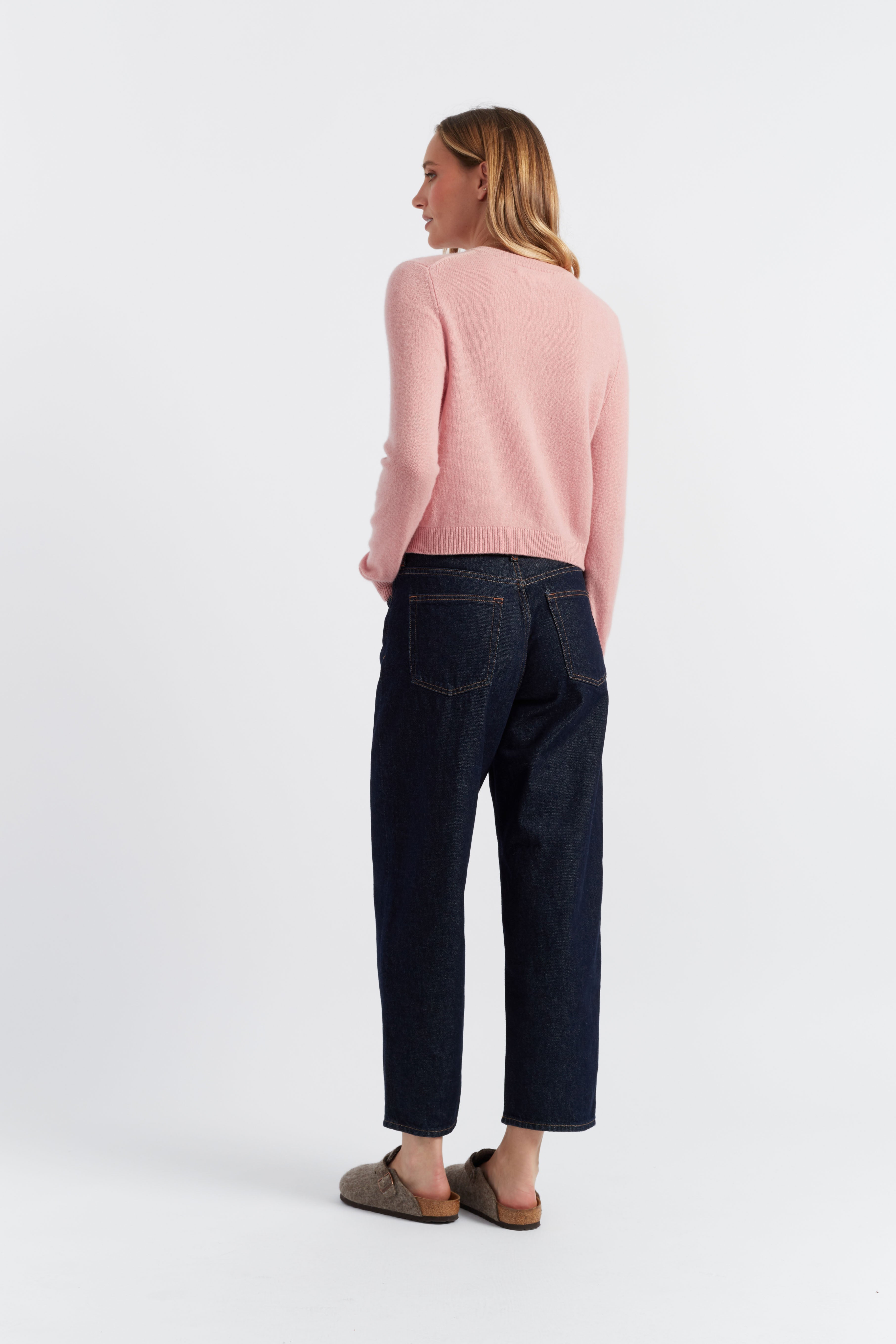 Pink Cloud Cashmere Cropped Cardigan - Soft Women's Sweater for Fall & Winter - Cozy Office Wear & Casual Outfits