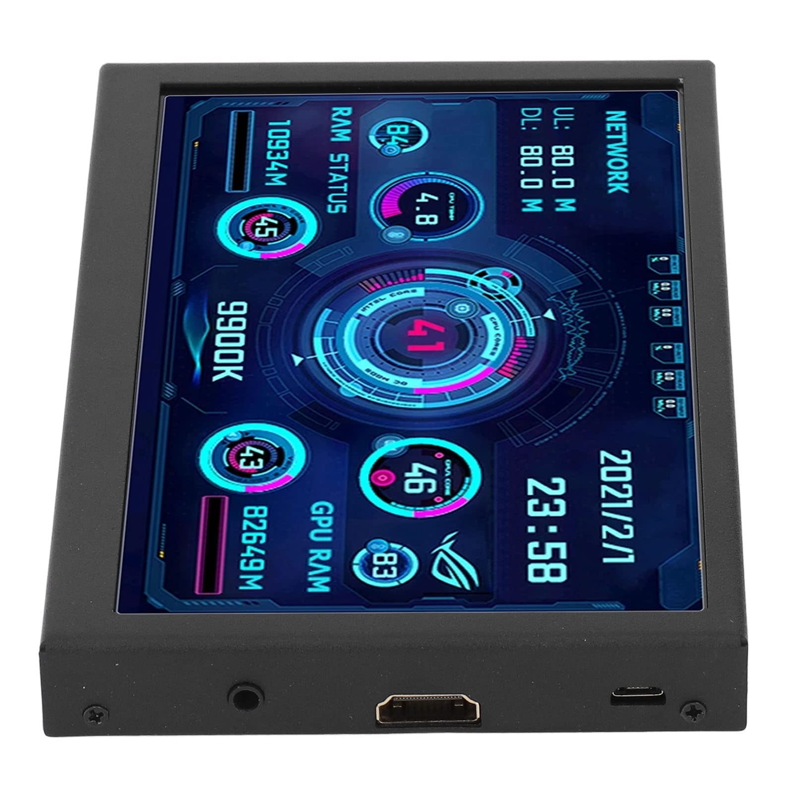 7in PC CPU Hardware Temperature Monitor - High Definition Secondary Display Screen for Computer Case | Real-Time PC Cooling Performance Tracking for Gamers & Overclockers