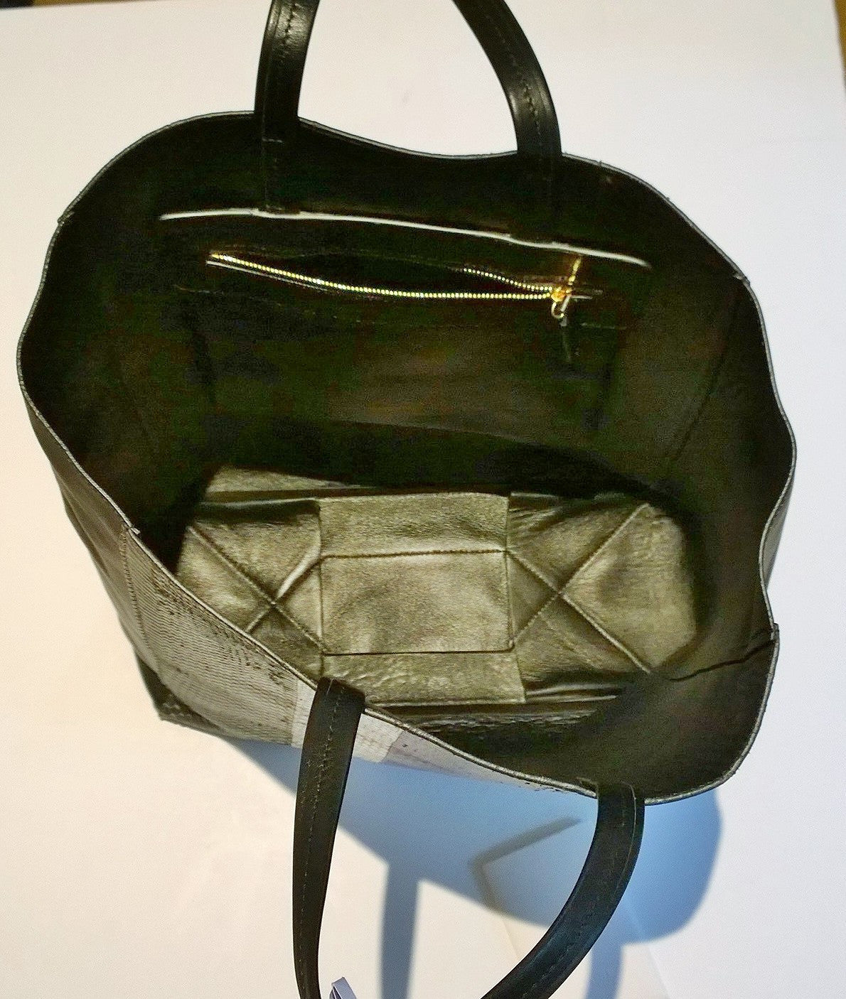 Celine Black Python Leather Shopper Tote Bag - Luxury Designer Handbag for Women | Perfect for Work, Travel & Everyday Use