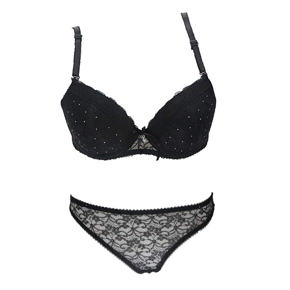Sexy Lace Push Up Bra and Bikini Panty Set for Women - Comfortable Lingerie Underwear Set with Floral Design - Perfect for Date Night, Valentine's Gift, and Boudoir Photography