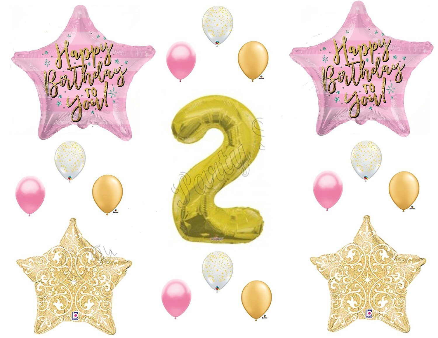 2nd Birthday Party Balloon Set - Pink & Gold Decorations for Girls' Second Birthday Celebration | Perfect for Baby Showers, Birthday Parties & Photo Backdrops
