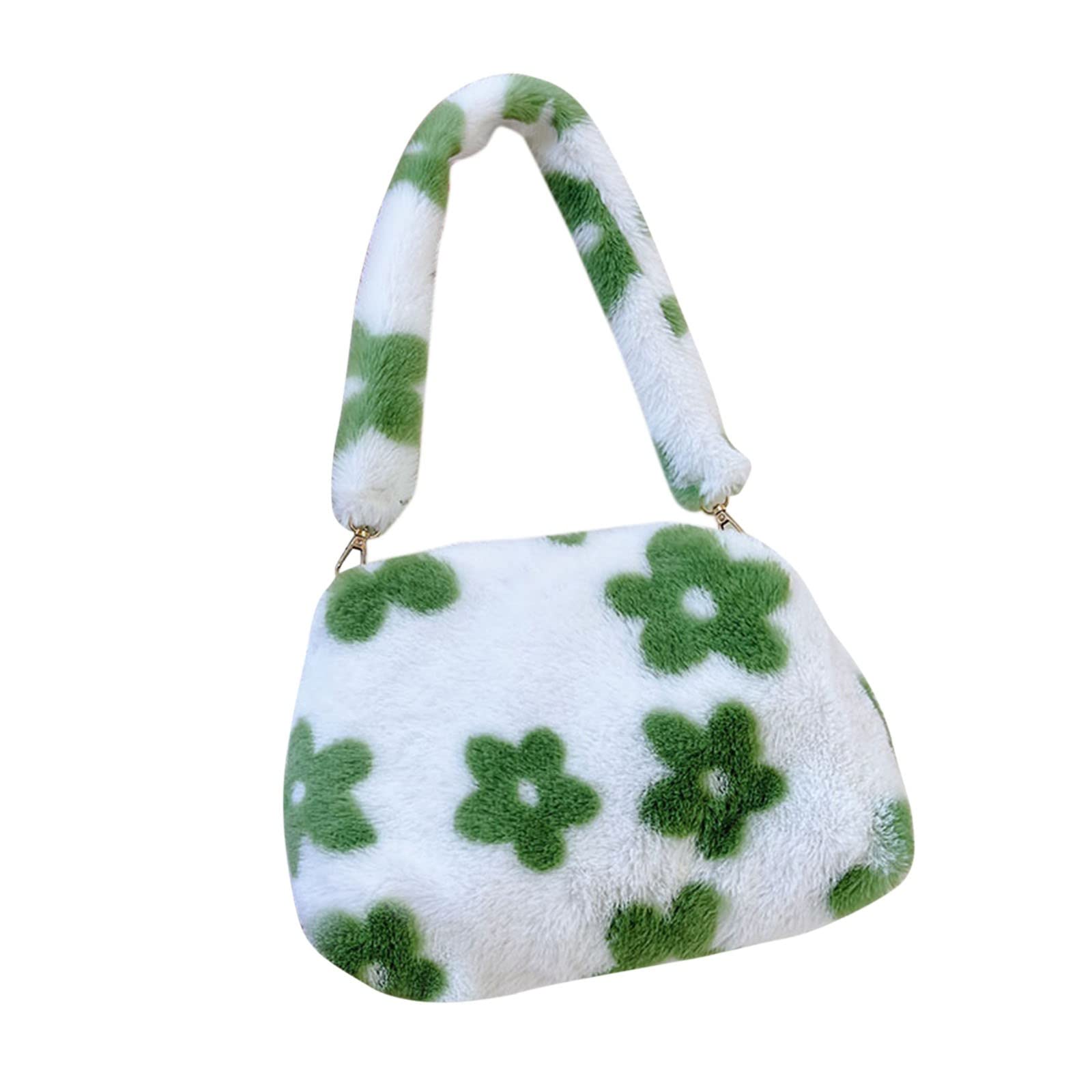 Stylish Large Plush Shoulder Bag for Women - Fashion Messenger Purse with Floral Design, Perfect for Work, Travel & Everyday Use