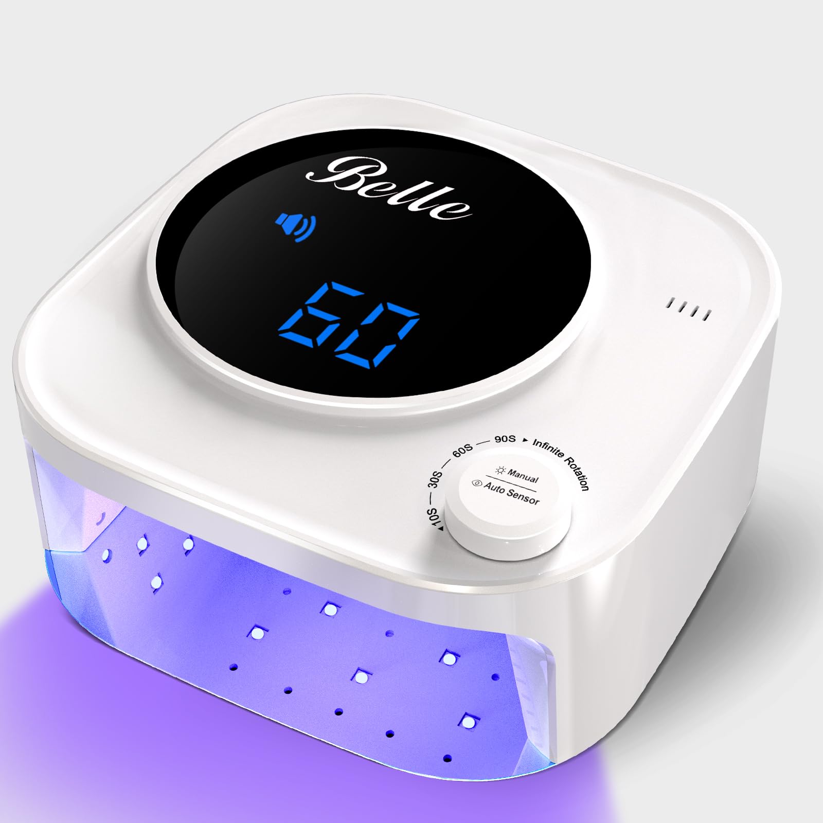 Belle UV LED Nail Lamp with 4 Timer Settings - Professional Salon Quality Gel Nail Dryer for Home Manicures & Pedicures - Perfect for DIY Nail Art, Gel Polish Curing & Nail Extensions