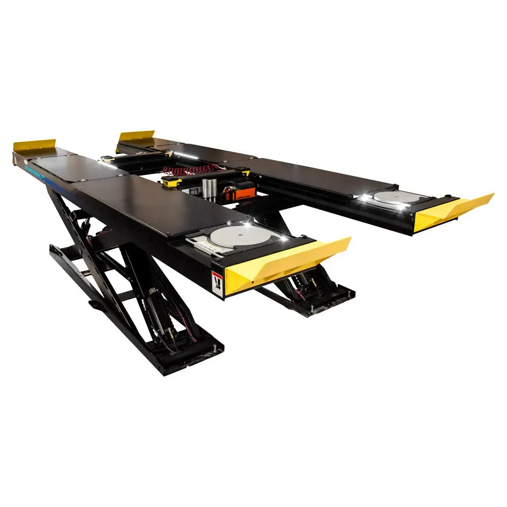 Hofmann EELR789A 14K Scissor Alignment Lift with 2 Rolling Jacks & Locking Stainless Steel Turntable - Perfect for Auto Repair Shops and Tire Service Centers