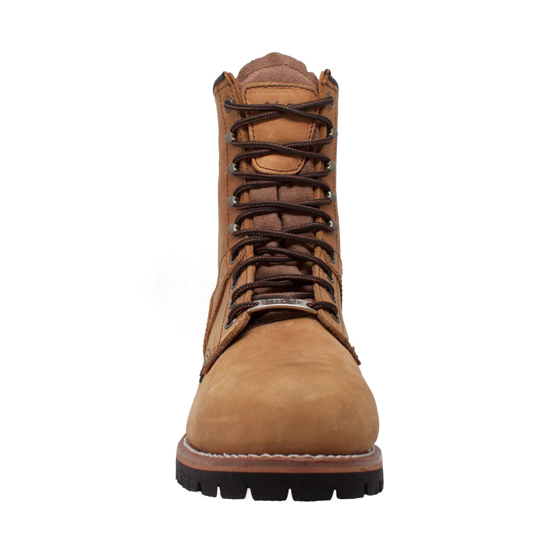 Ad Tec Men's 9-Inch Super Logger Steel Toe Leather Work Boots - Oil & Slip Resistant Lug Sole - Heavy Duty Construction for Construction, Logging & Outdoor Work